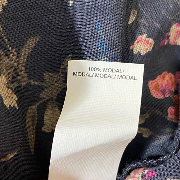 Lucky Brand Boho Blue Gray Floral Peasant Top - Picture 4 of 5